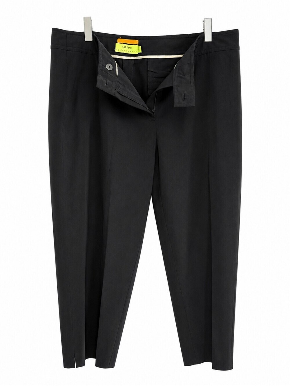 Alex Garfield Black Tailored Straight-Leg Dress Pants